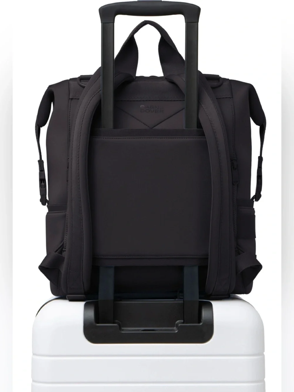 Dagne Dover Indi Neoprene Stretch Large Black Diaper Travel Work Backpack Bag